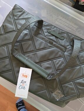 lug Quilted Tote Bag in Olive